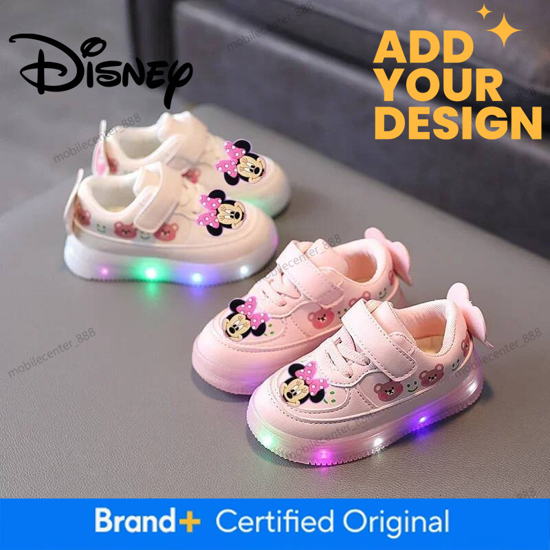 Disney Mickey Mouse Spring Autumn And Winter Children's Lighting Casual Shoes Pu Girls And Boys LED Sneakers Board Shoes - view 4