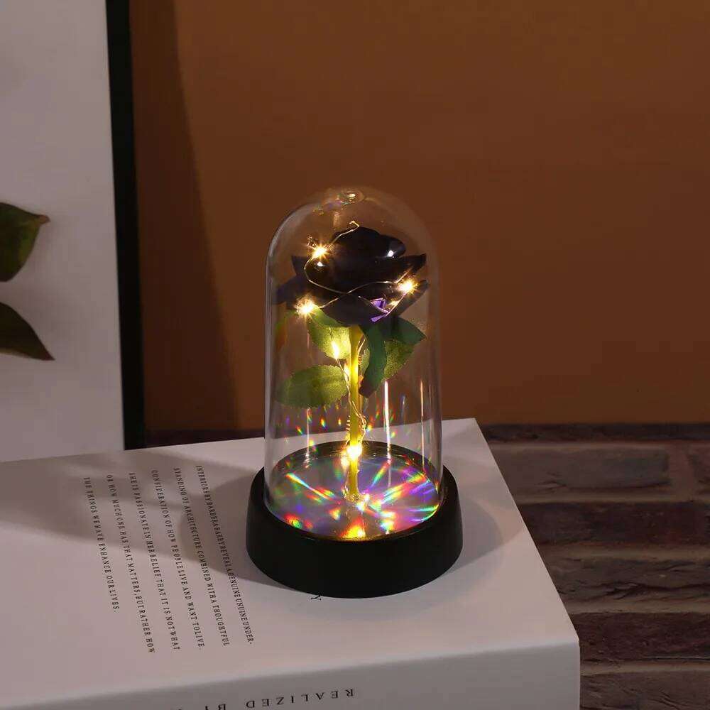 Wedding Birthday Valentine Day Gift Eternal Rose Flower Colorful Luminous Ornament For Women Mom Girlfriend Wife Home Decoration S260204 1c4