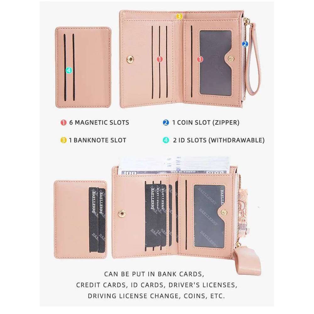 New women's with short zipper stylish high-end wallet multiple slots Japanese and Korean card bag for women Y260206