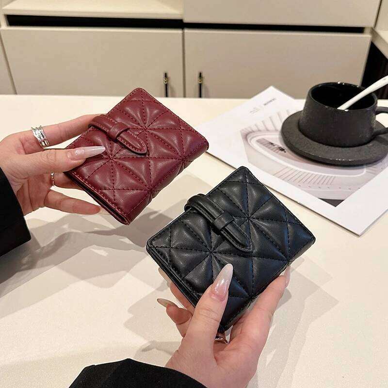 Solid Color Small Wallet Holder Lightweight and Compact New Short Folding Change Card Bag for Woman Birthday Gift Y260206