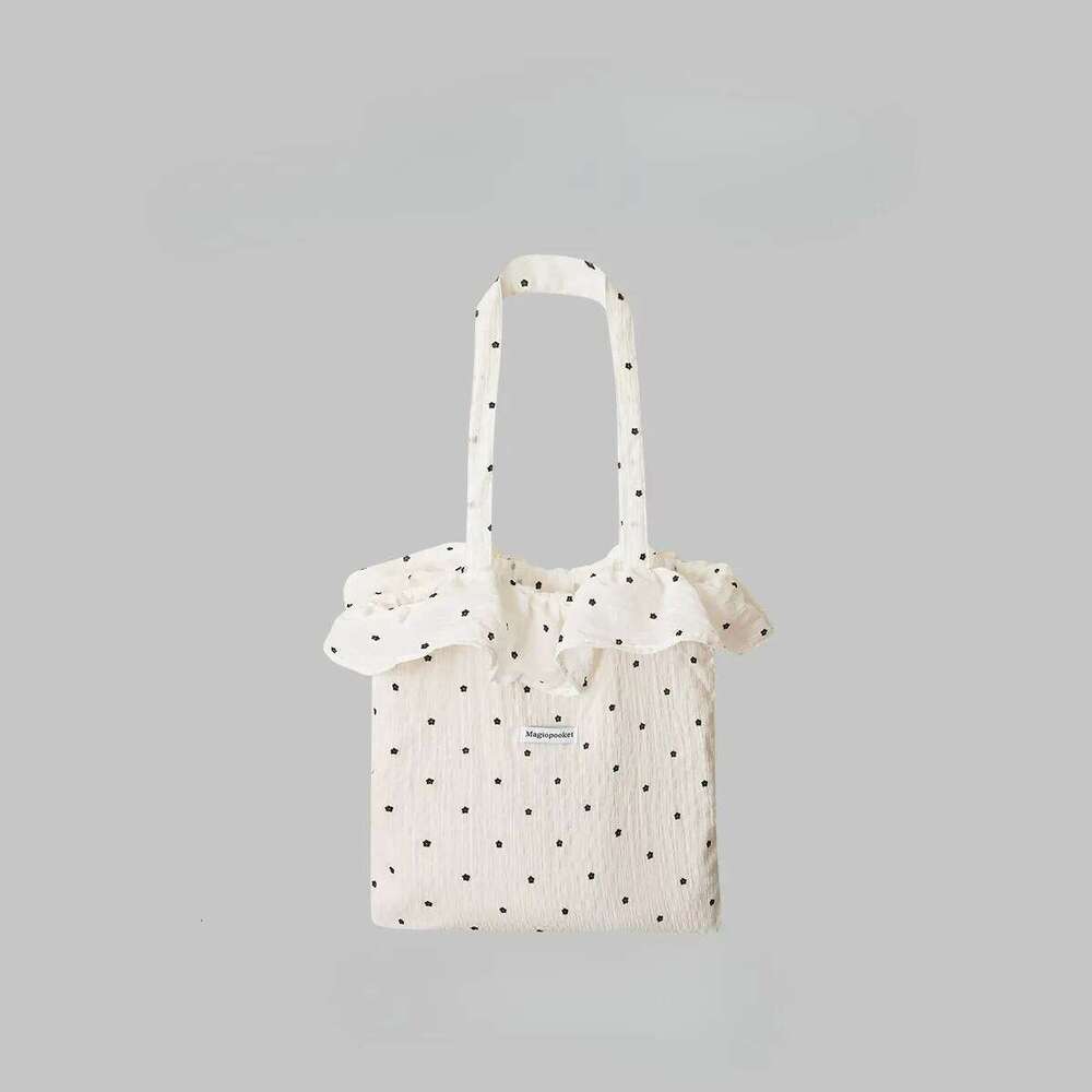 All-match Wave Point Chiffon Shoulder Large Capacity Fairy Mesh Handbag Commuting Korean Style Tote Bag Women Y260205