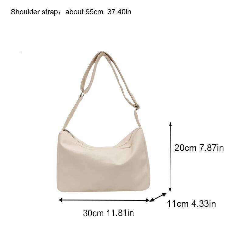New Solid Color PU Soft Leather Women's Large Capacity Crossbody Small Commuter College Student Class Shoulder Totes Bag Y260204