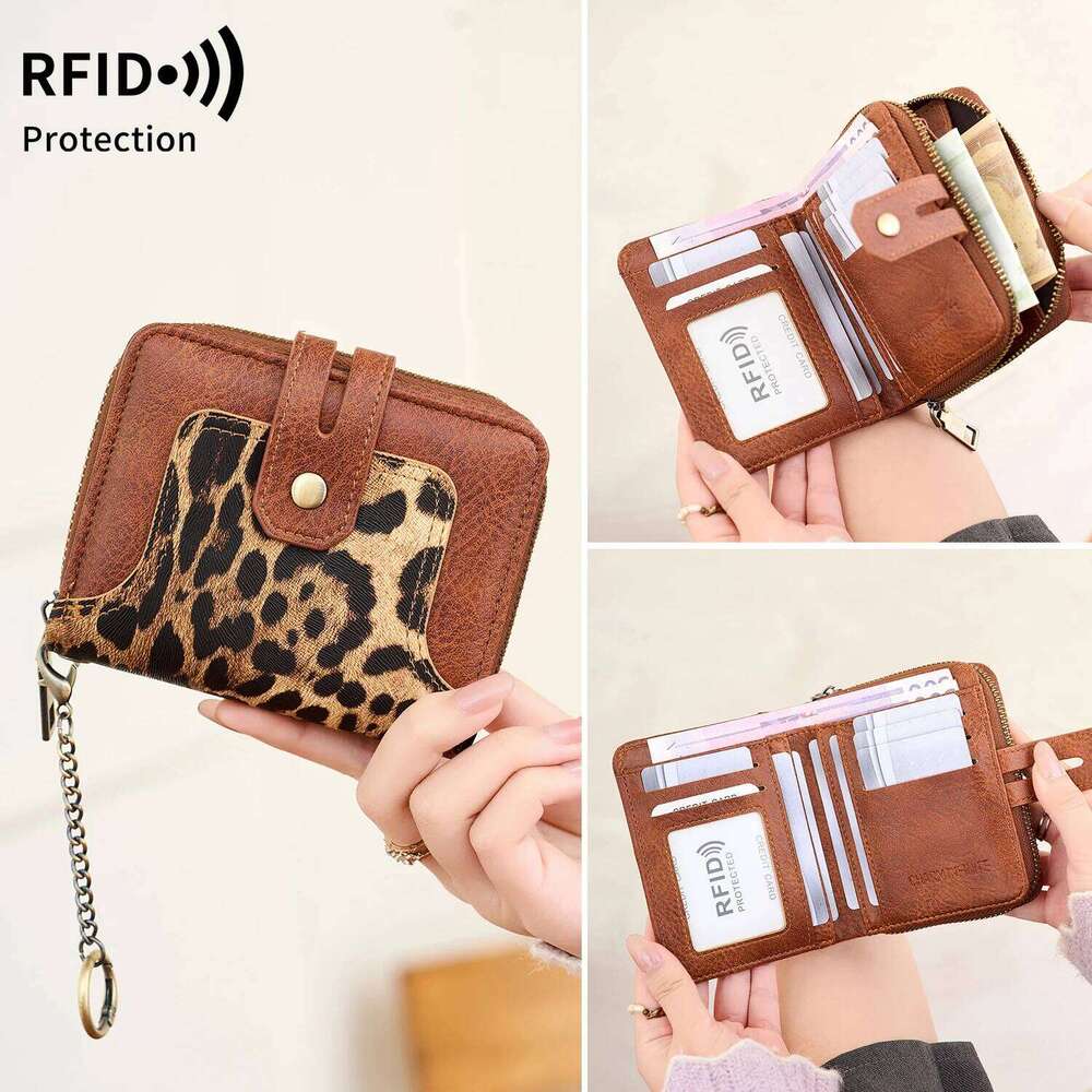 Women's Short Wallet, RFID Anti-Theft Multifunctional Coin Purse,Compact Portable,Snap Closure,with Multiple Card Slots&Key Ring Y260206