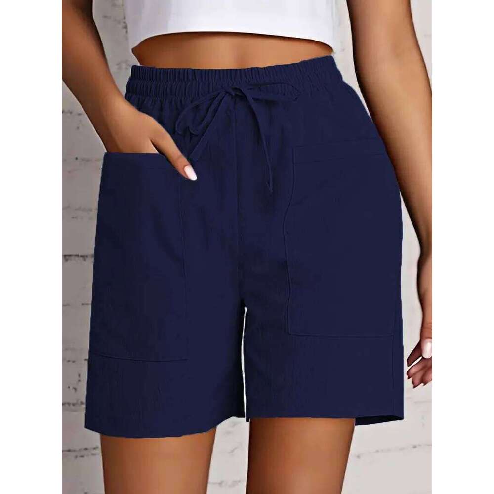 Women's High Waist 4 Inch Summer - Loose Fit Casual with Pockets, Solid Color Bermuda Shorts for Outfits XJ260206