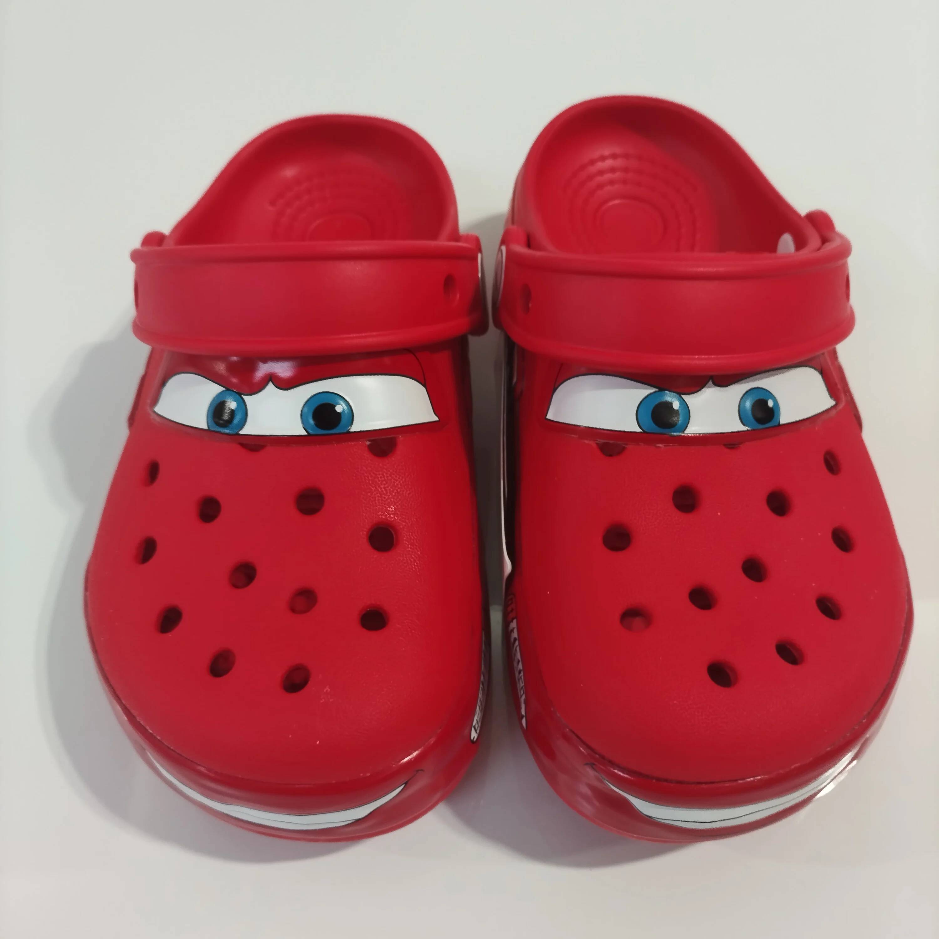 Disney Designer Disney Mcqueens Pixar Cartoon Solid Waterproof Slippers Hole Sandals Outdoor Sand Sandals Casual Breathable EVA Adult Shoes Gift Luxur