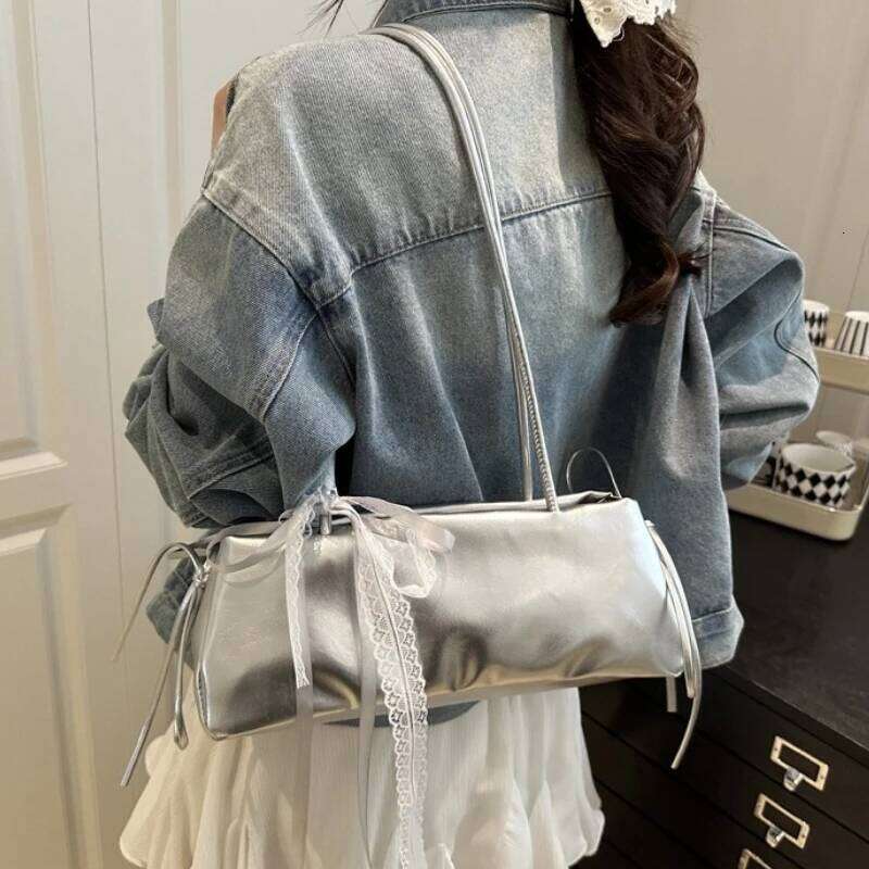 French Elegant Square Korean Bow Decoration Pu High-quality Niche Simple Ballet Style Shoulder Bag New Casual Women Bags Z260207 - view 4