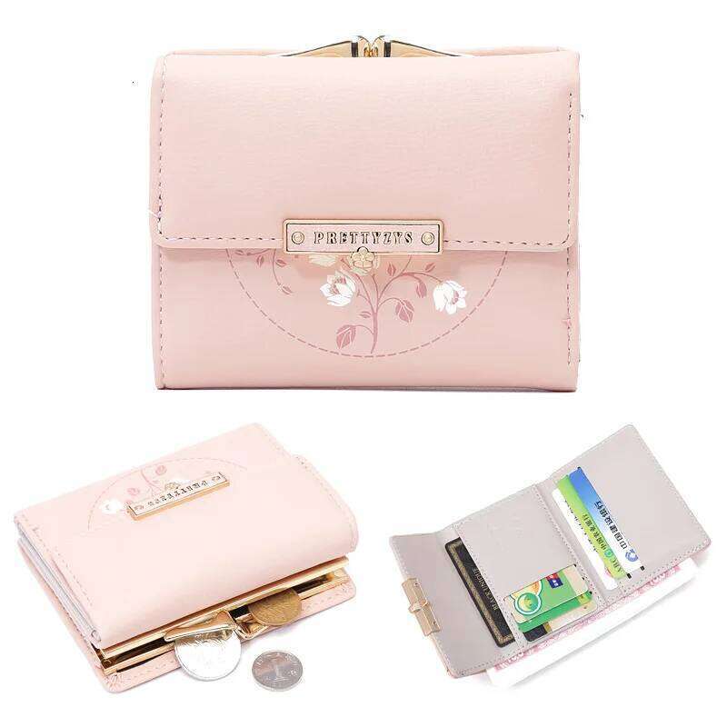 Women's Short PU Printed Buckle Student Coin Change Purse Ins ID Card Holder Y260206