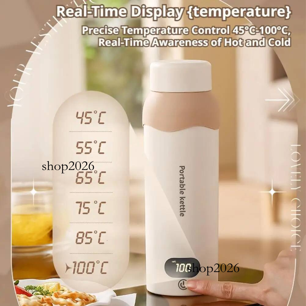 Portable Electric Kettle Stainless Steel Travel Outdoor Home Heating Cup Mini Water Boiler Camping USB Auto Accessory Tools