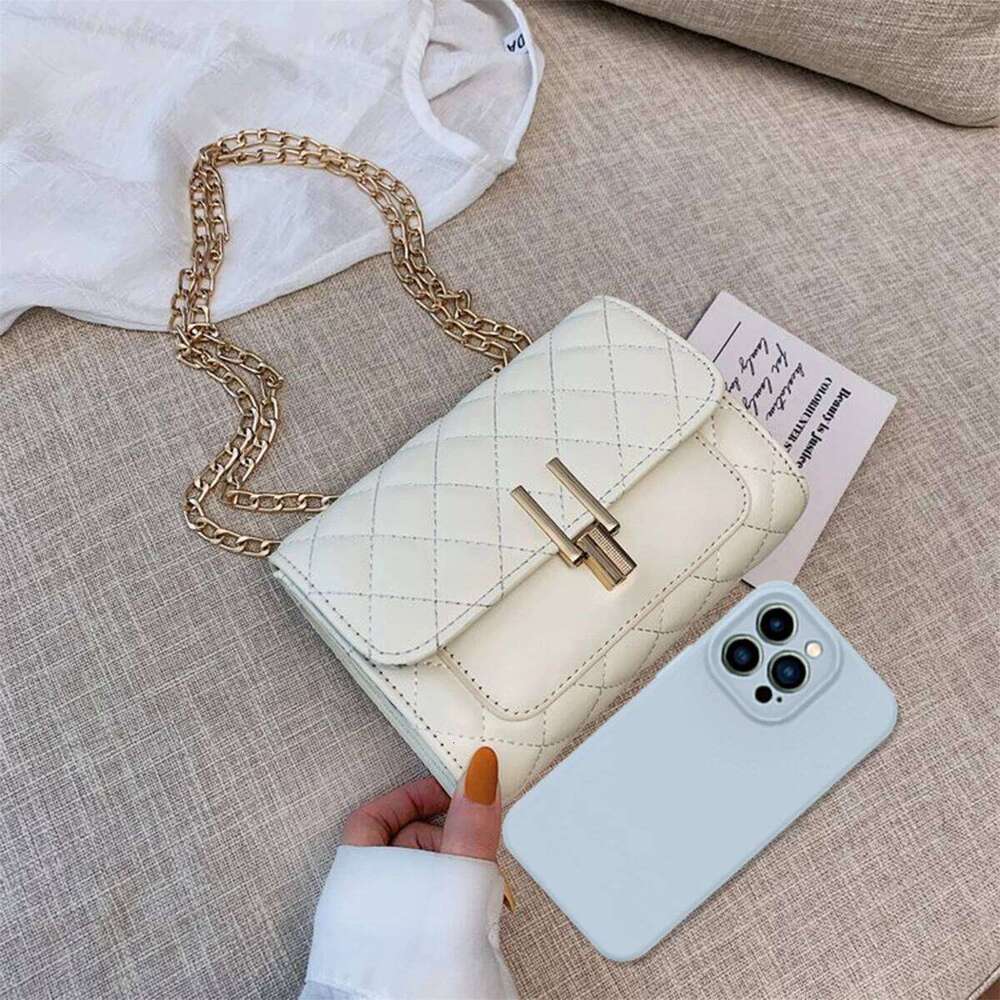 1 Pc Elegant Quilted PU Shoulder Women, Mini Magnetic Flap Closure Crossbody Bag Perfect For Daily Use /Commut Y260205