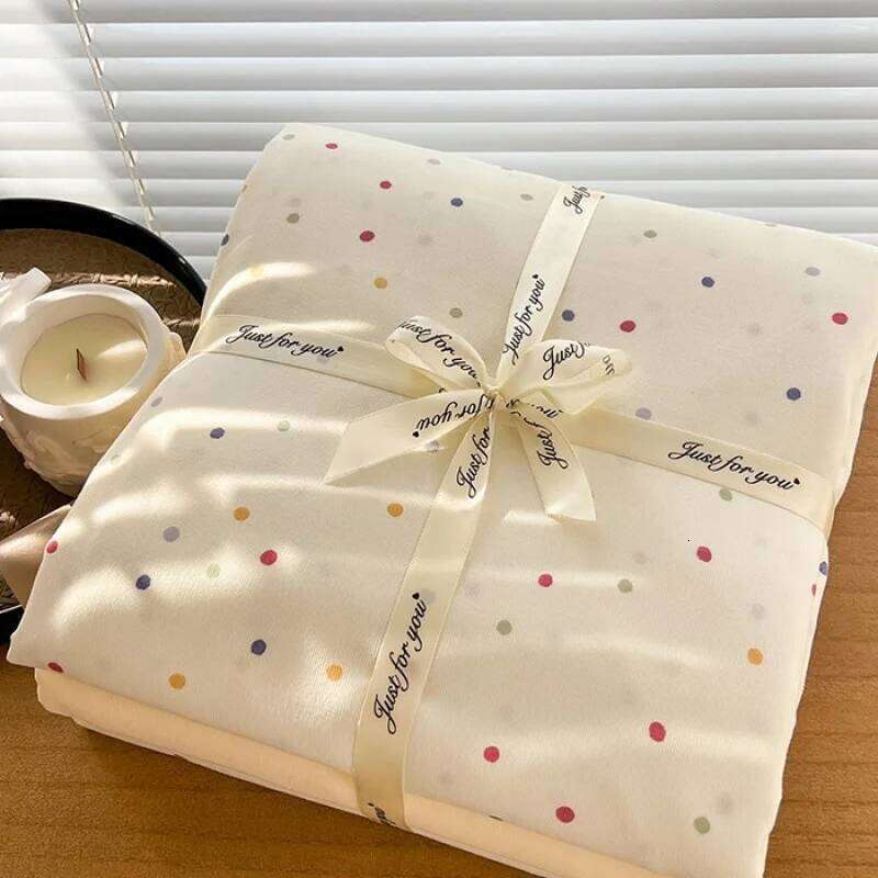 2025 new class A knitted cotton double-layer yarn four-piece set, small floral quilt cover, three-piece set for students XJ260206