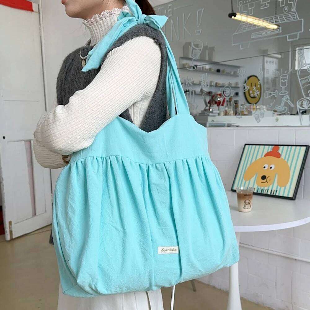 SOZAKKA Lazy Rabbit Large Capaci Tote Belted Canvas Shoulder Casual Sle Underarm Bag Spring Summer New Model Handbag Y260205