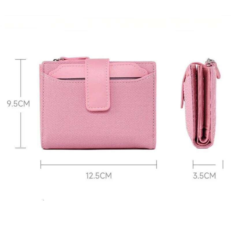 Fashionable Women's Folding Short Wallet High Quality PU Leather Zipper Coins Purses Solid Color Versatile Pouch Bag Card Holder Y260206