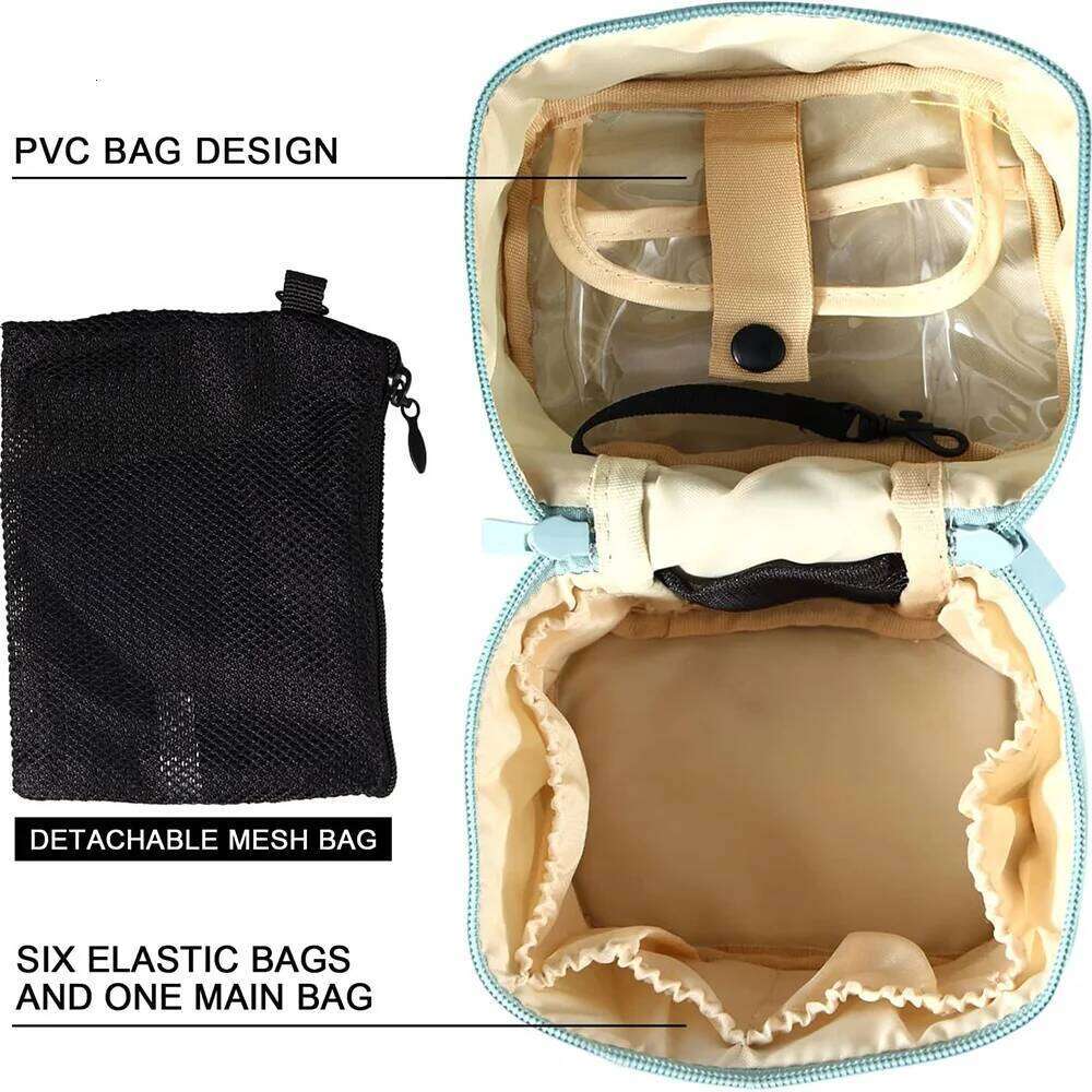 for Women Travel Cosmetic Bag Case Water-resistant Brush Holder Nylon Makeup Organizer Y260206