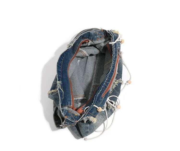 Washed Denim Jeans Casual Totes for Women Shoulder Bags Soft Student Large Capacity Vintage Shopping Bag Female Handbags Z260207 - view 7