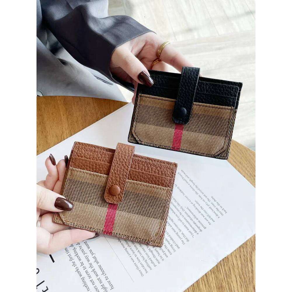 Genuine Leather slim card holder women multi-slot wallet ID case minimalist license organizer Y260206