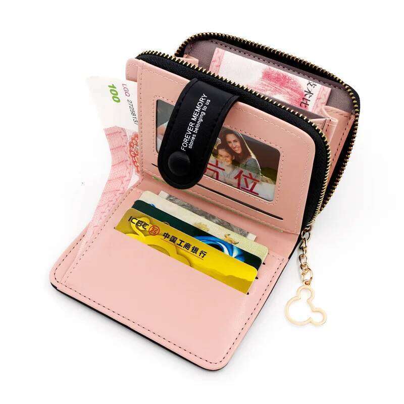 Personalized Short Zipper Buckle Wallet Handbag Card Holder for Women with Heart Design Y260206