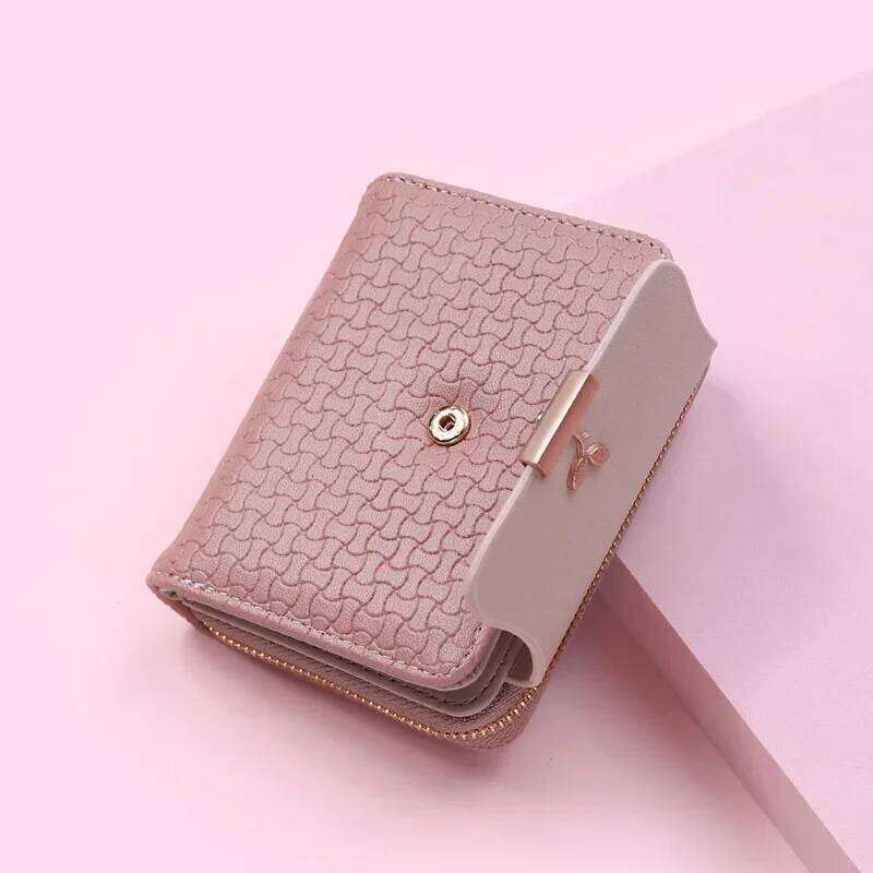 New Ladies Wallets Leaf Hasp Clutch Brand Designed Student Leather Mini Coin Purse Female Card Holder Money Bag Women Wallet Y260206