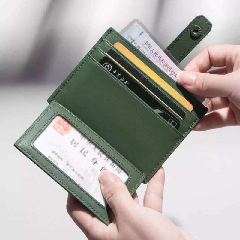 Multi-card Slot Solid Color Portable Case Leather Bank Credit ID Bus Card Holder Travel Organizer Wallets Y260206