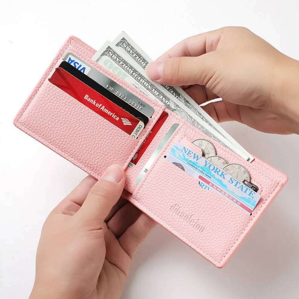 Men's Fashion Mini Ultra-Thin Short Zipper Wallet Multi-Card Slot Credit Card Holder PU Leather Coin Purse Y260206