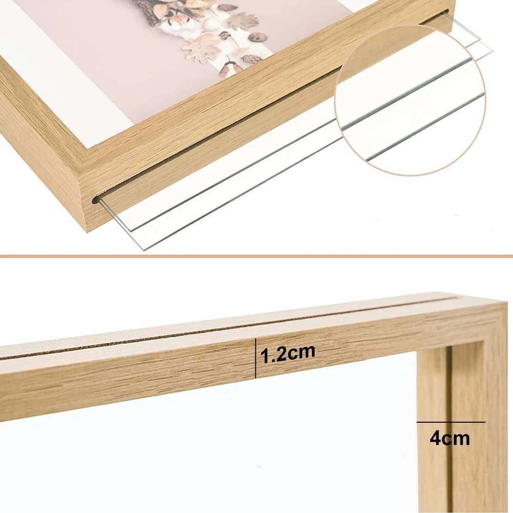 Wooden Picture Photo Table Display Side Pressed Flower Frames Plant Specimen Herbarium Clip Double Glass Frame S260205 27c