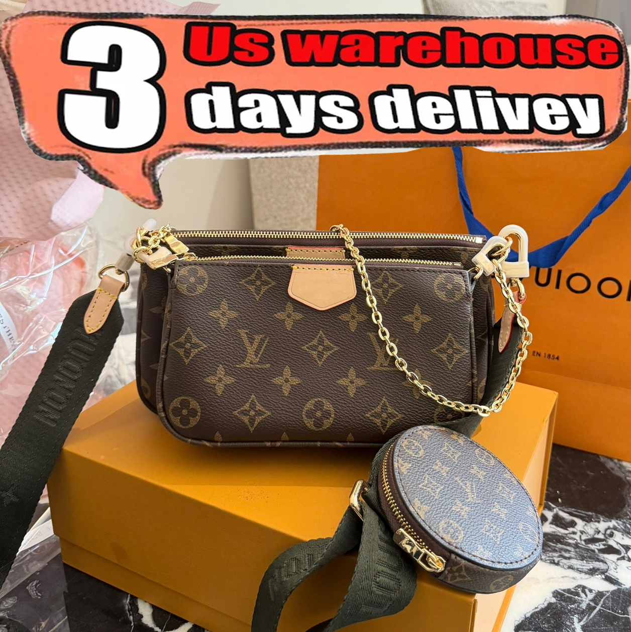 10A luxury Designer Bag Wallet Ladies Classic Set of 3 piece Felicie Bag Luxury Tote Shoulder Bag Clutch Messenger Bag Wallet for women handbag cros
