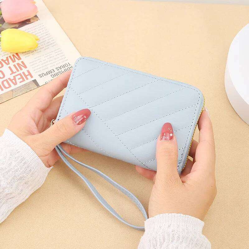 Korean version of small women's short and medium girls zipper change bag wallet Y260206