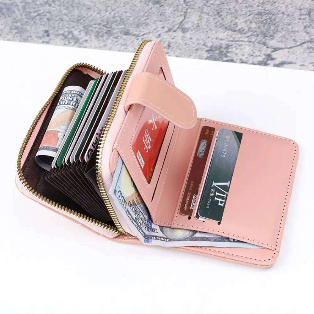 Fashion PU Leather Short Zipper Hasp Large Capacity Slim Small Wallet Card Bag Holder Women Girls Y260206
