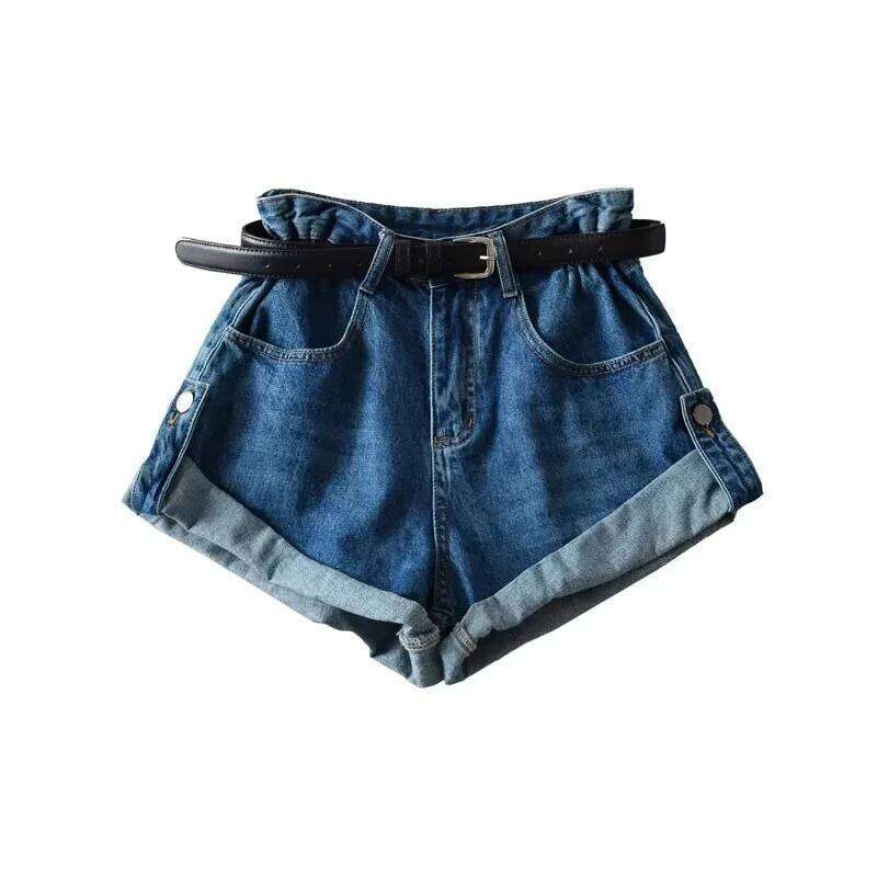 Shorts Basics Denims Women Jean High Waist Sexy Jeans Casual Buttons Pockets 2024 Summer Short Femme Denim Wide Leg Pants XJ260206