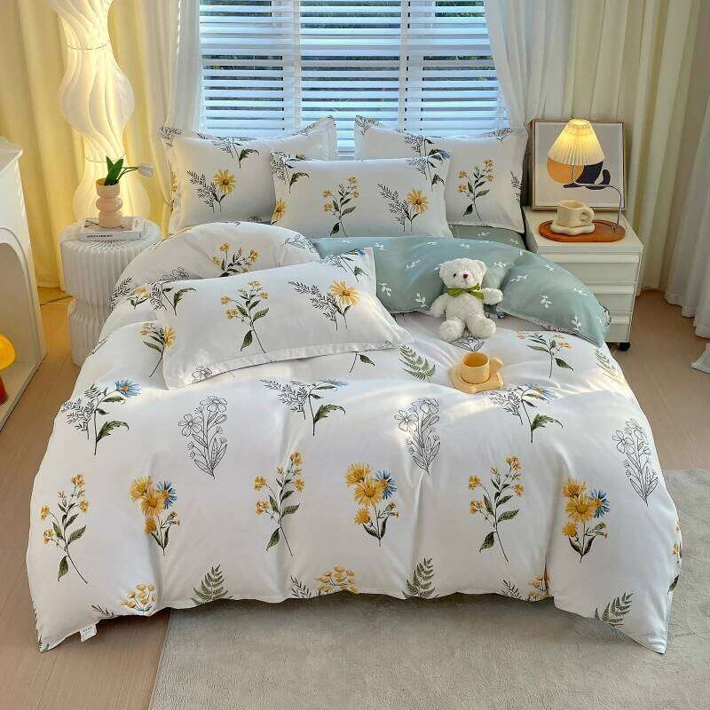 3pc Flower Pattern 1pc Duvet Cover 2pc Pillowcase, Without Core, Soft Skin Friendly, Single/Queen Size Bedding Set XJ260206