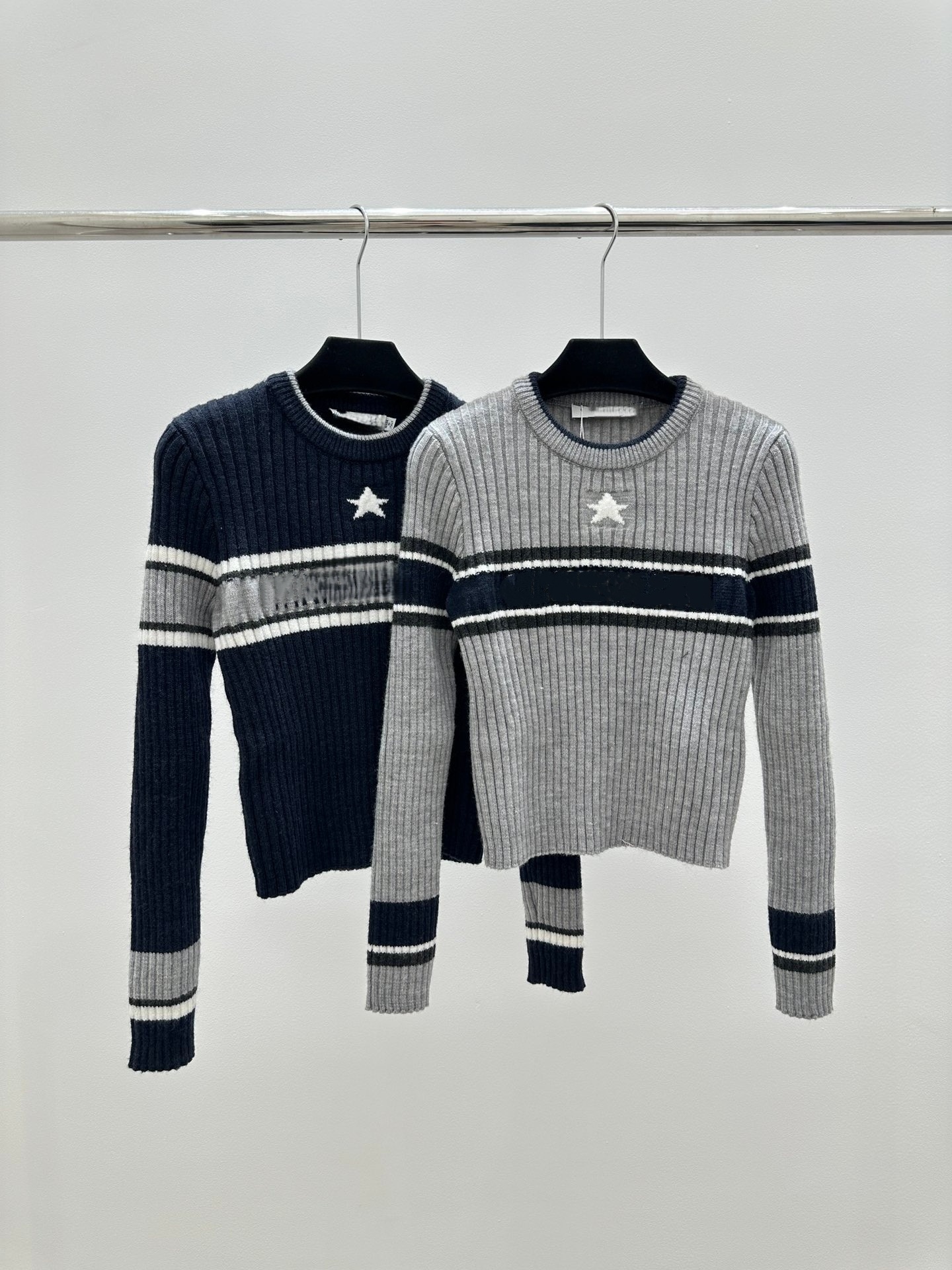 Designer Luxury Women's Knitwear Long-Sleeve Sweater High-Quality Star and Letter Pullover CD Women's Soft Knit Sweater Top