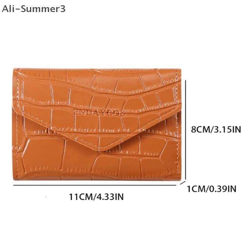 Short Women Faux Leather Multi Card Slots Holder Coin Purse Bag Portable Solid Color Mini Wallet Y260206