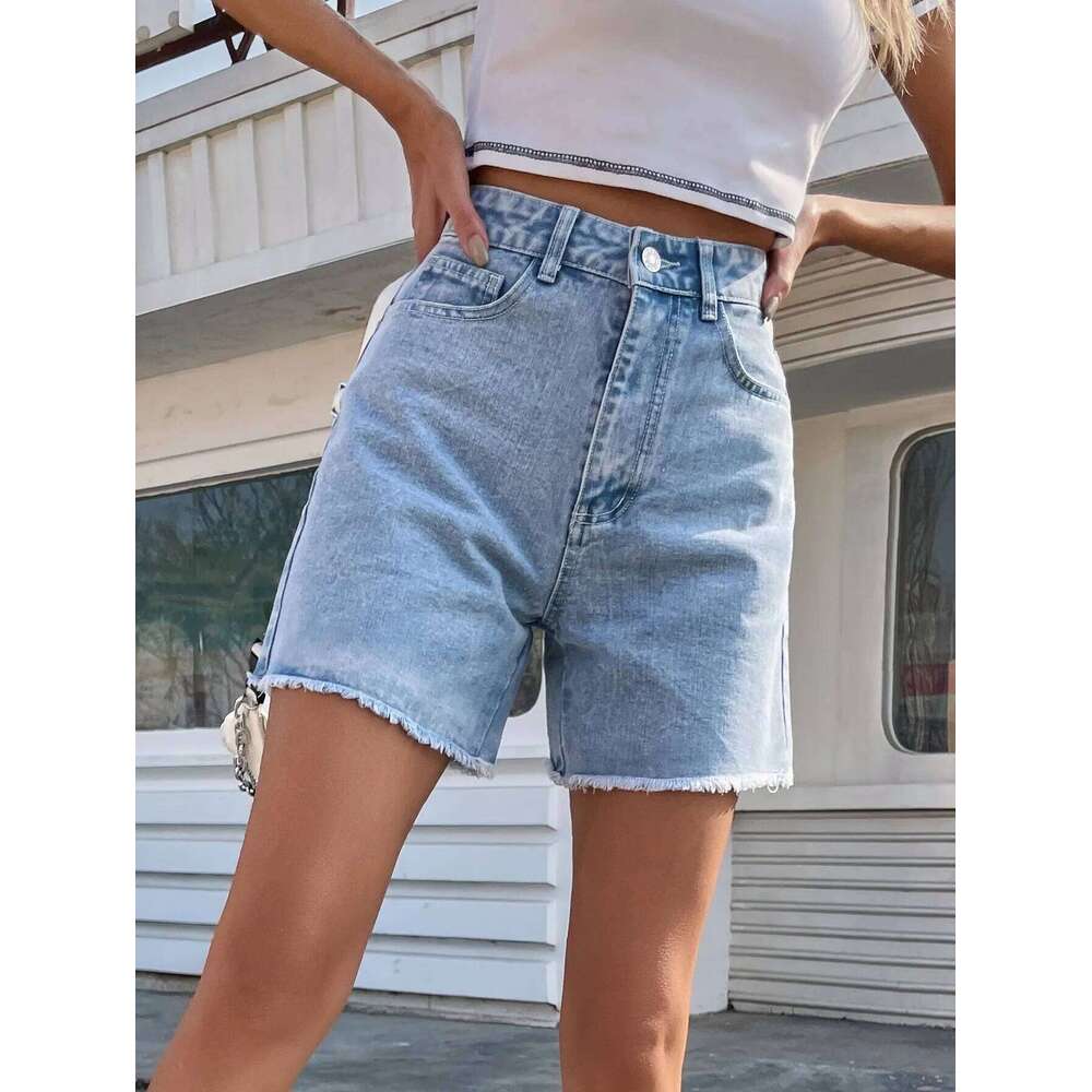Explosive fashion trend casual women's new denim shorts high waist loose slimming pants XJ260206