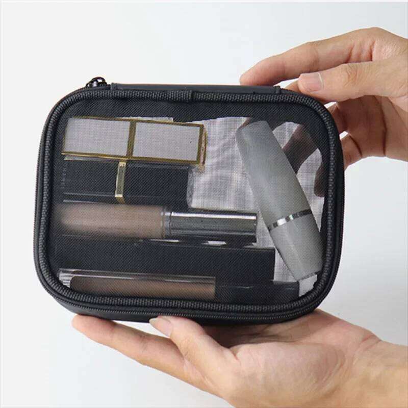 Mesh Transparent Cosmetic Men Women Neceser Makeup Fashion Waterproof PVC Travel Organizer Toiletry Wash Bag Pouch Case Y260206