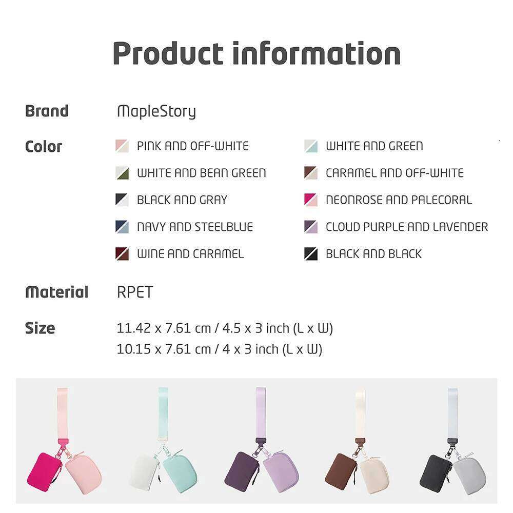 Portable Double Pouch Wristlet Keychain Wallet Small Zipper Coin Purse Women Detachable Key Card Holder Change Pocket Handbag Y260206