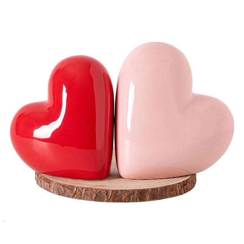 3pcs/set Valentine's Day Creative Love Ceramic Crafts Decoration Home Ornaments Can Be Used As Gifts S260204
