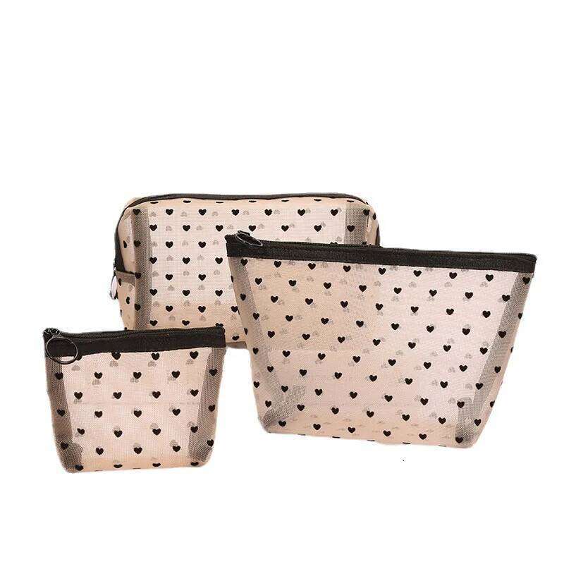 2023 New Heart Outdoor Personalized Transparent Cosmetic Pouch Travel Organizer Zipper Beach Makeup Women's Bag Y260206