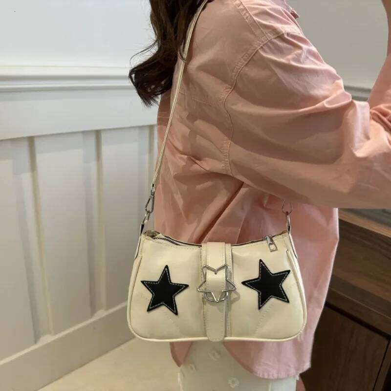 Y2K Hot Girls Star Shoulder Bags PU Leather Women's Underarm Fashion Design Female Crossbody Bag Handbags Phone Purse Y260205