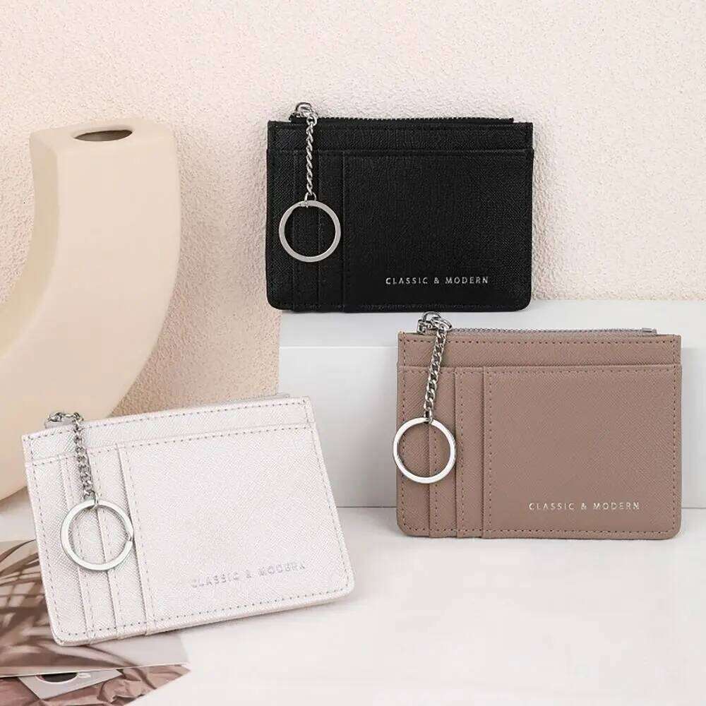 Multi Slot Coin Purse Mini Wear-resistant PU Leather Card Wallets Zipper Wallet Money Bag Students Y260206