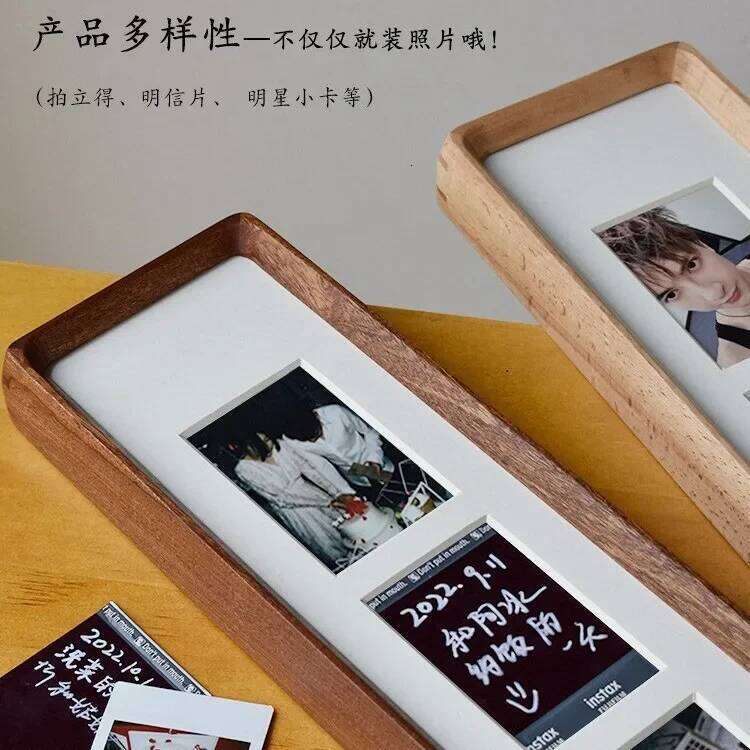 Solid Wood Picture Display Stand for DIY Triptych, Quadruple Multi-piece Couple Wedding Photos High-grade Photo Frame S260205