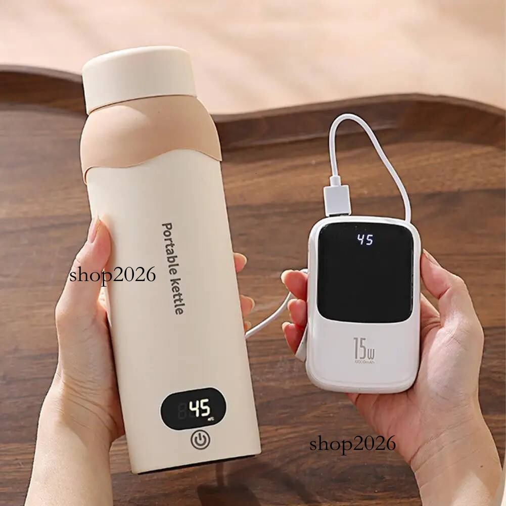 Portable Electric Kettle Stainless Steel Travel Outdoor Home Heating Cup Mini Water Boiler Camping USB Auto Accessory Tools
