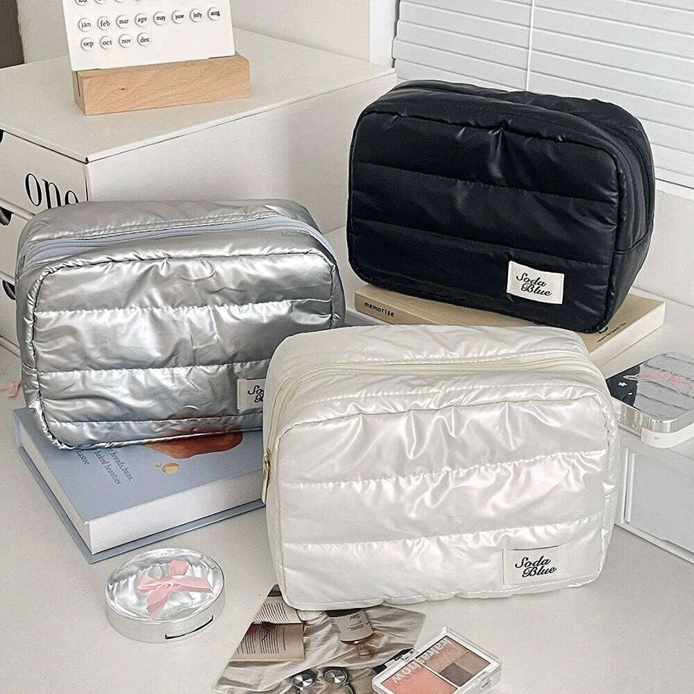 Large Capacity Waterproof Makeup Handbag Travel Women Cosmetic Toiletry Storage Pouch Elegant Ladies Square Zipper Bag Y260206