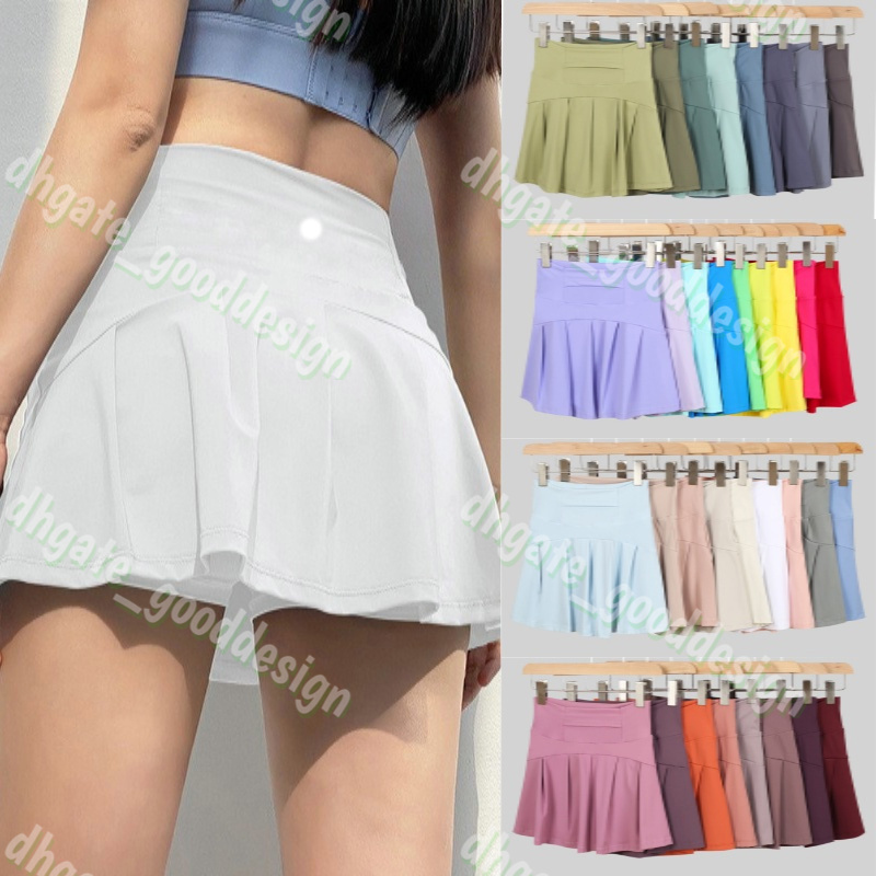 Women Yoga Skirt gym clothes Workout Shorts Solid Color Tennis Golf Skirt Anti Exposure Fitness Short Skirt pilates Skirt