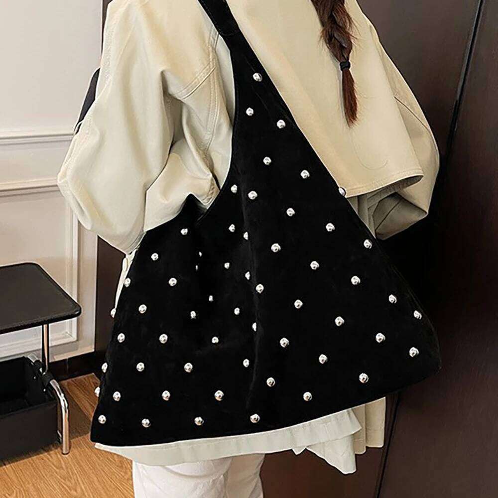 Women Burgundy One Shoulder Bag Fashion Personalized Rivet Frosted Pu Underarm Bags Buckle Versatile All-Match Tote Handbags Y260204