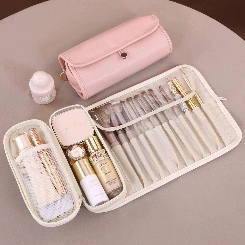 Travel Waterproof Makeup Brush Large Capacity Dust-proof Cosmetic Storage Detachable Folding Toiletries Bag for Women Y260206