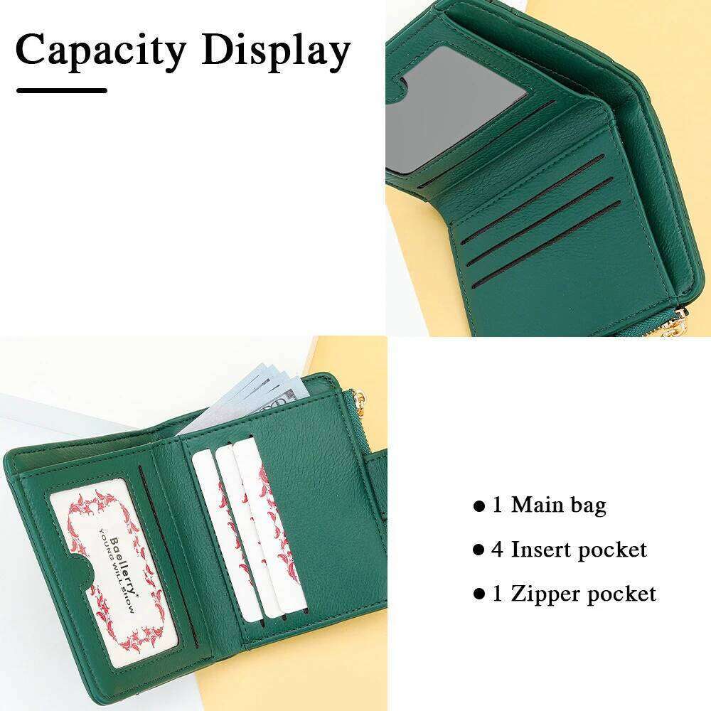 Elegant Trifold Wallet for Women, Baellerry RFID Blocking Short Purse with Flower Pattern, Many Card Organizer Gift Idea Y260206