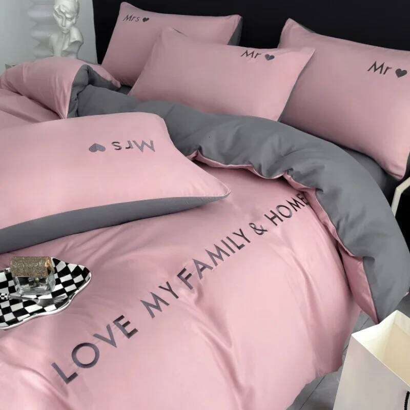 Nordic Luxury Egyptian Cotton Bedding Set King Queen Double Twin Size with Sheet Duvet Cover Pillowcases 1/2 People Bed Linens XJ260206