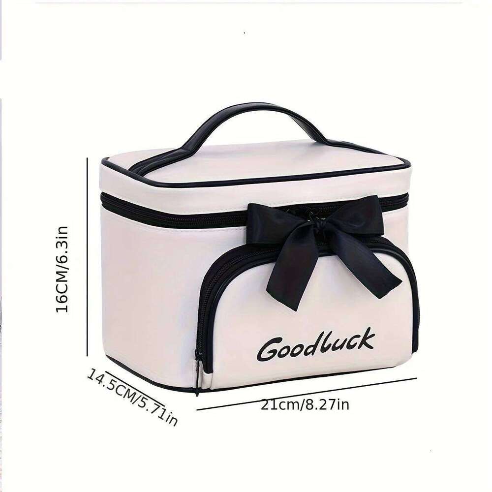 PU Portable Cosmetic Storage BagLarge Capacity Waterproof Makeup BagMultifunctional Travel Toiletries Organizer Bags Y260206