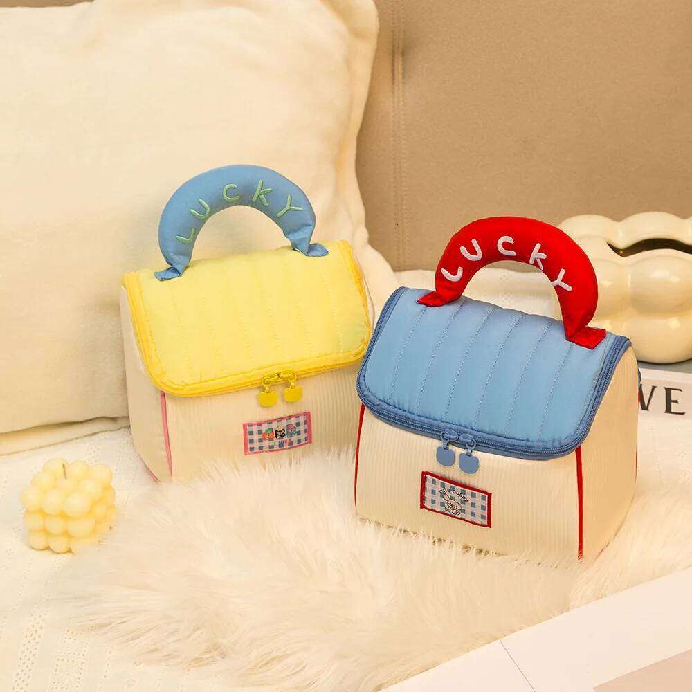 Cute Cartoon Small House Women Tote Makeup Large Capacity Cosmetic Toiletry Storage Pouch Portable Kawaii Girls Zipper Bag Y260206