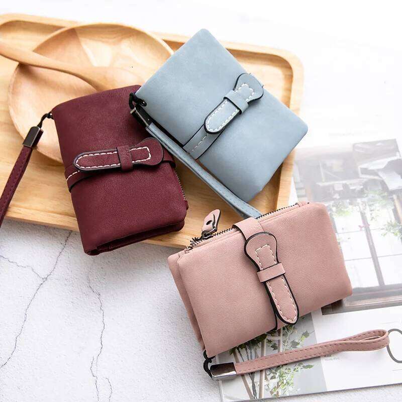 MIYIN Women's Small Bifold Leather wallet Rfid blocking Ladies Wristlet with Card holder id window Coin Purse Y260206