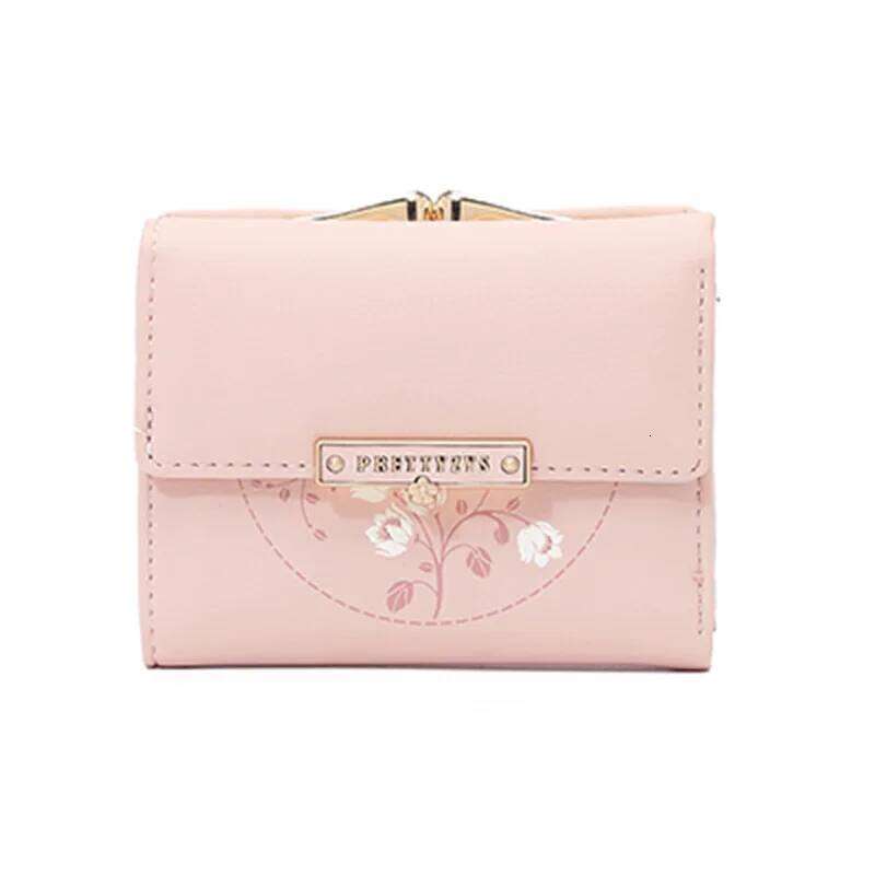 Women's Short PU Printed Buckle Student Coin Change Purse Ins ID Card Holder Y260206